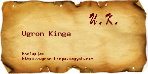 Ugron Kinga névjegykártya